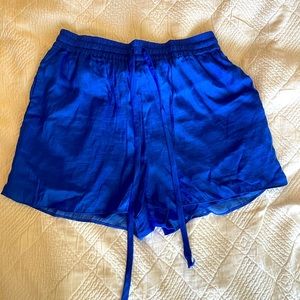 Royal Blue Silk-like Shorts - Size Medium